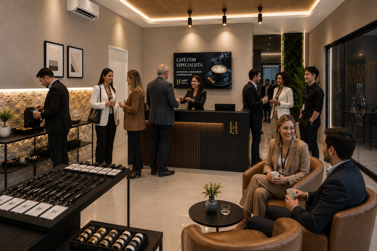 Recepção em movimento · café e conexões